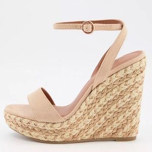 ASOS design Tula Espadrille Wedges Beige Size 4
